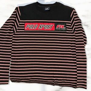 Polo Sport Navy, Red and White Striped Sweater Size L